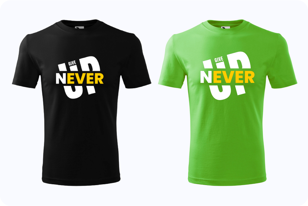Never Give Up! férfi pólók